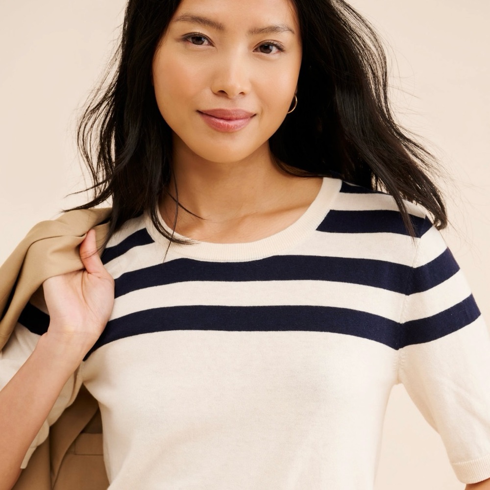 Long Weekend Striped Navy and Cream Sweater